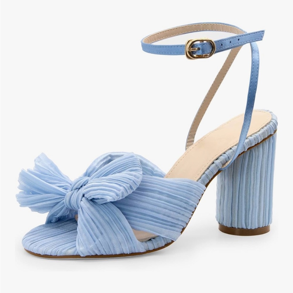 Elegant Blue Women's Heeled Sandals